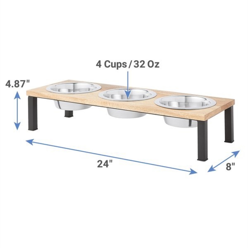 Triple Elevated Stainless Steel Dog & Cat Bowl Frisch Brand